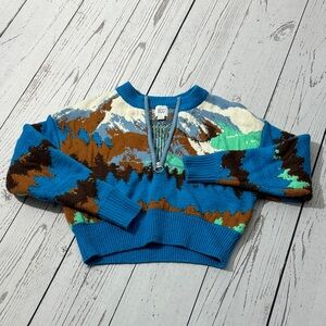 BDG Blue and Brown Patterned Sweater Size S